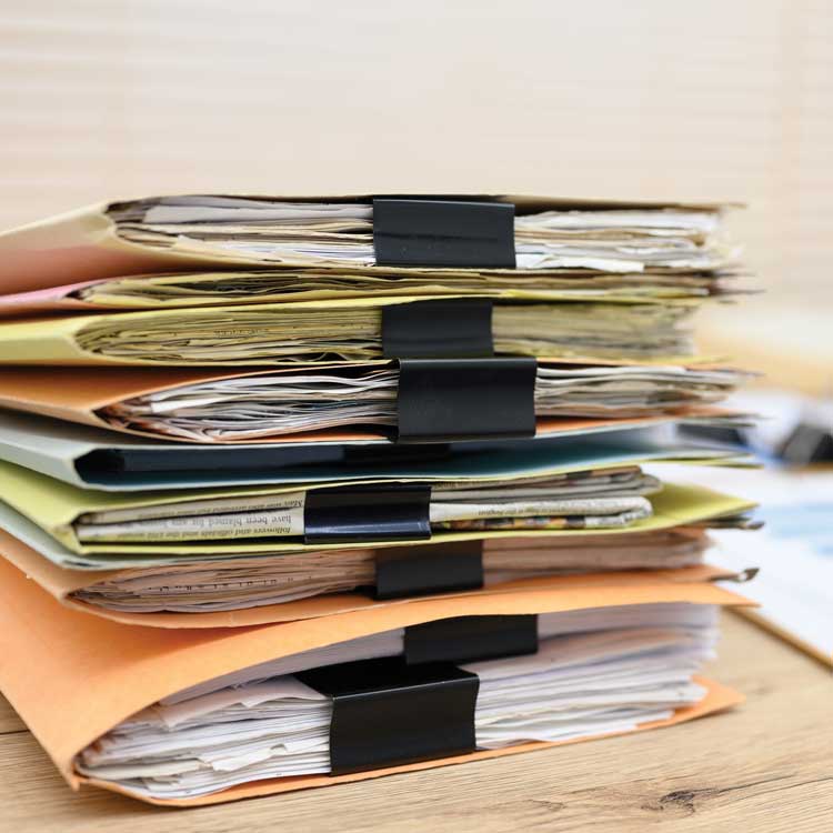 stack of files 