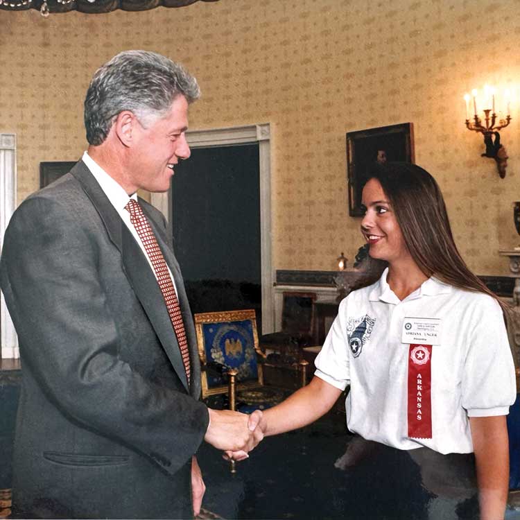 Adriana Unger Stacey with President Bill Clinton